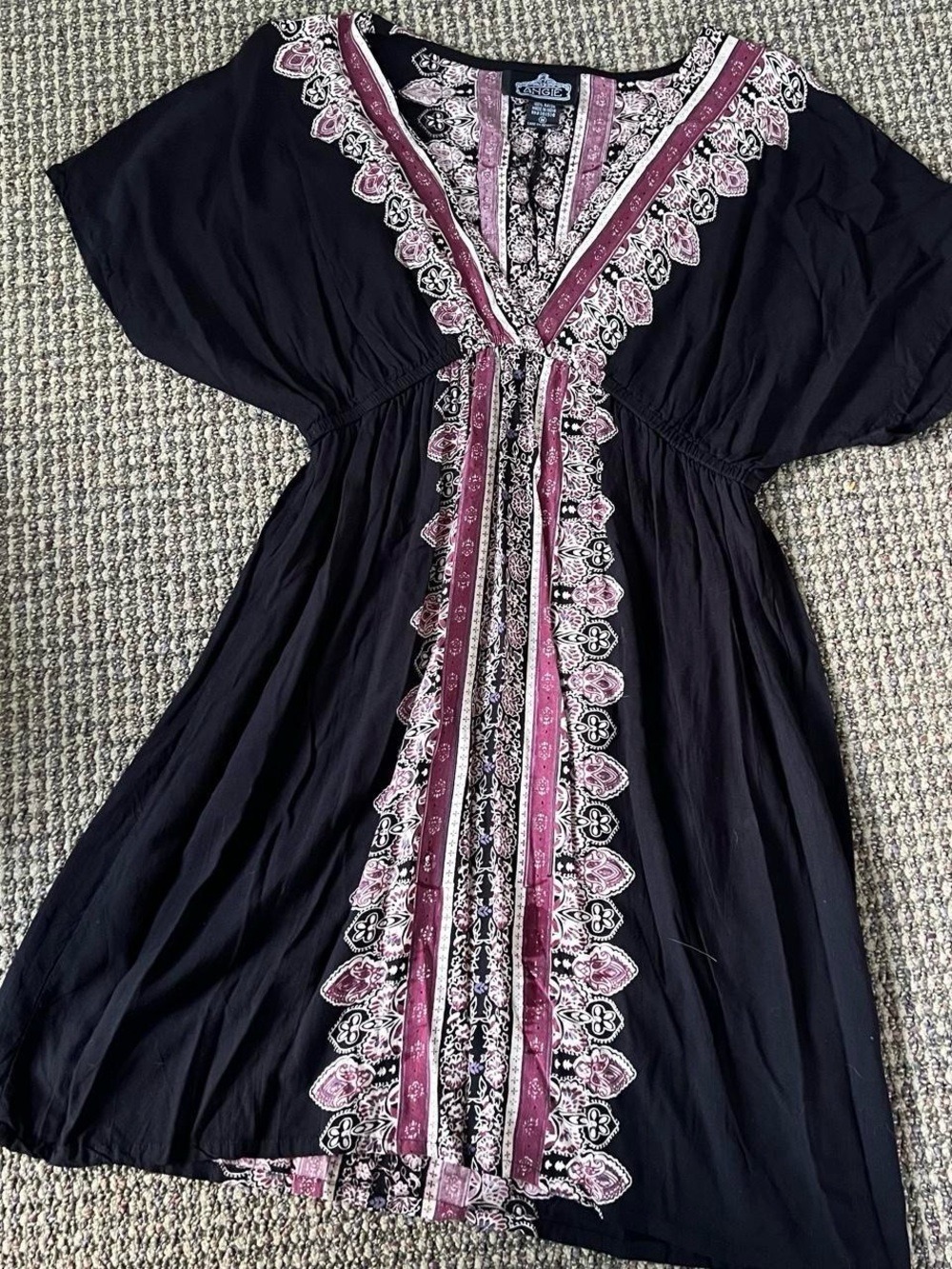 Angie y2k babydoll paisley mini dress